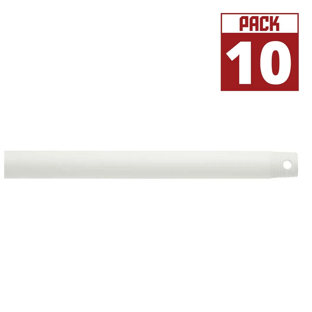 12 Inch Fan Downrod, White Finish, Case of 10