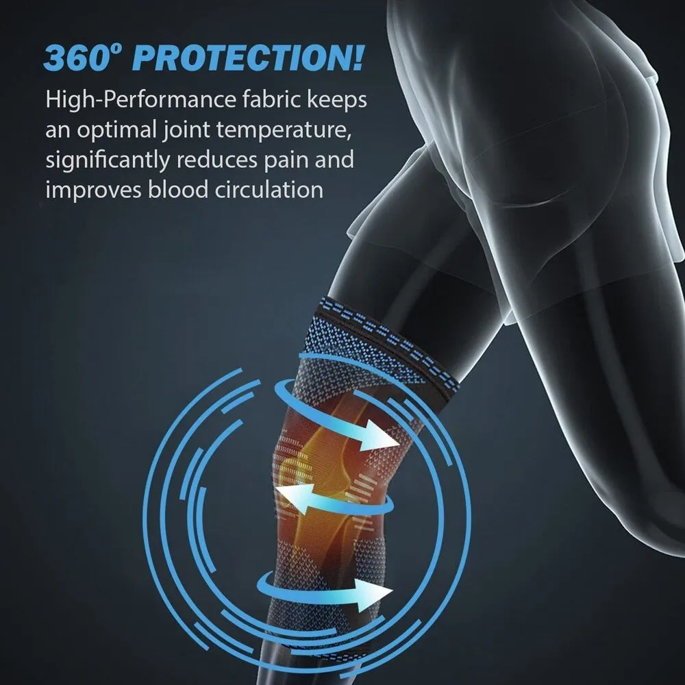 2 Pcs Elastic Nylon Sport Compression Knee Sleeves for Running Cycling