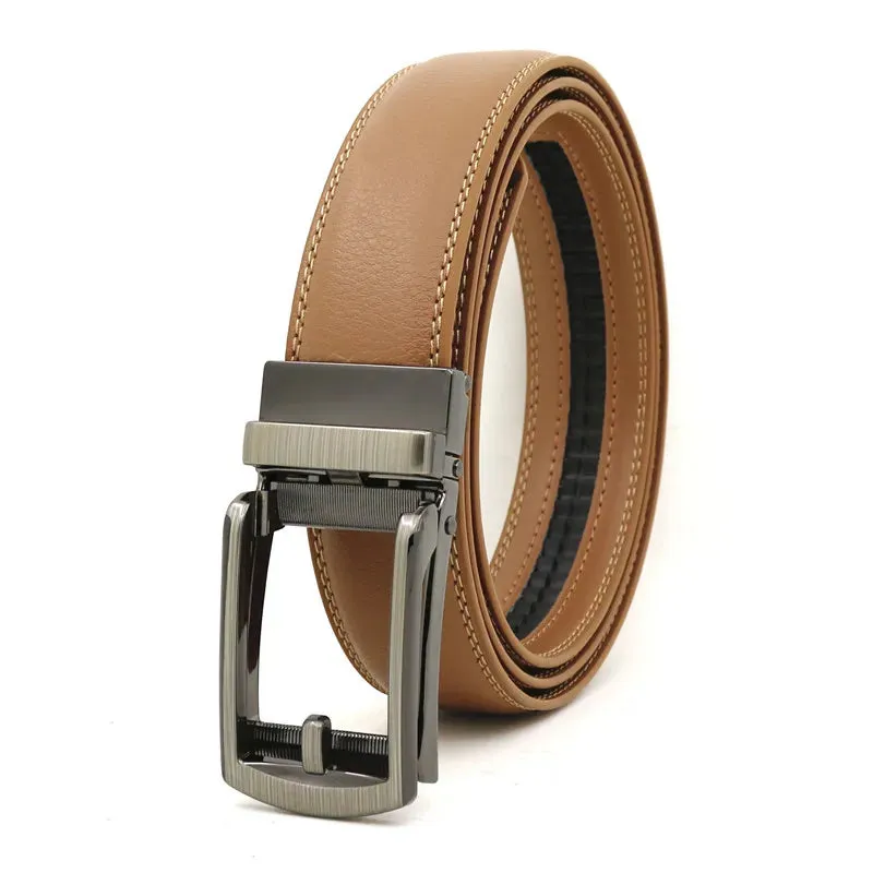 3.5cm Genuine Leather Automatic Buckle Belt