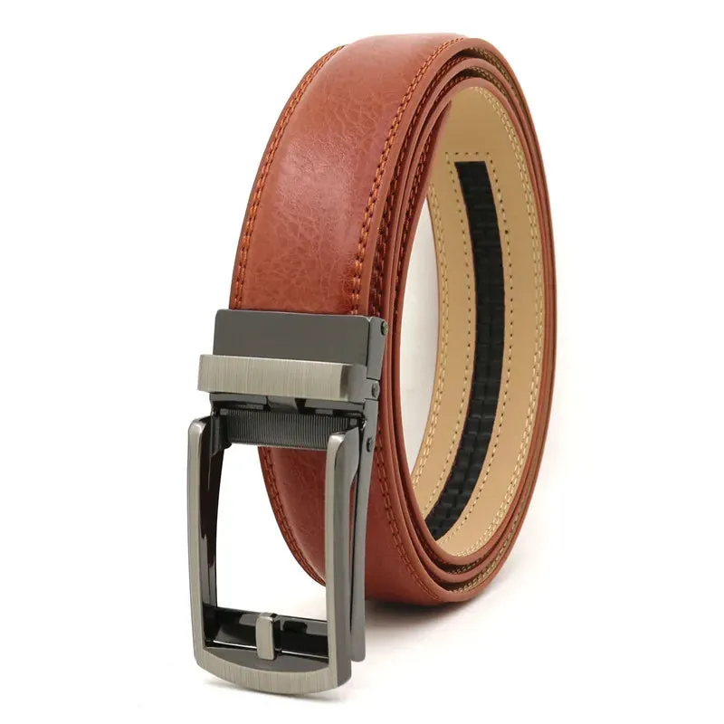 3.5cm Genuine Leather Automatic Buckle Belt