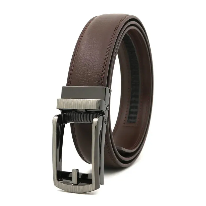 3.5cm Genuine Leather Automatic Buckle Belt