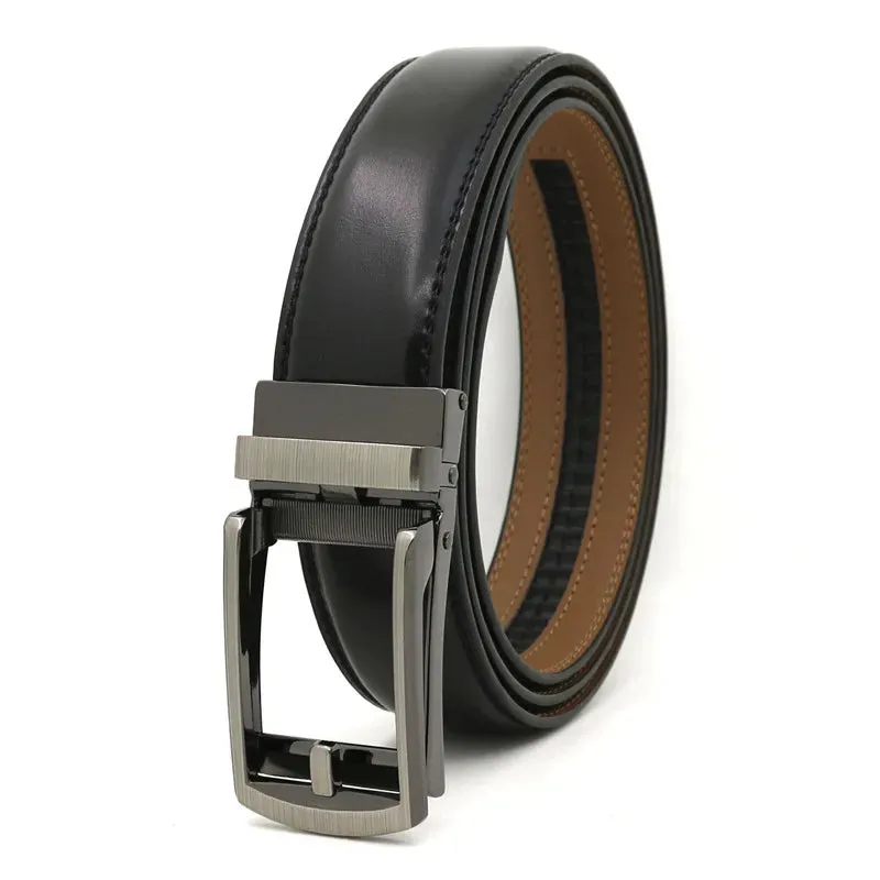 3.5cm Genuine Leather Automatic Buckle Belt