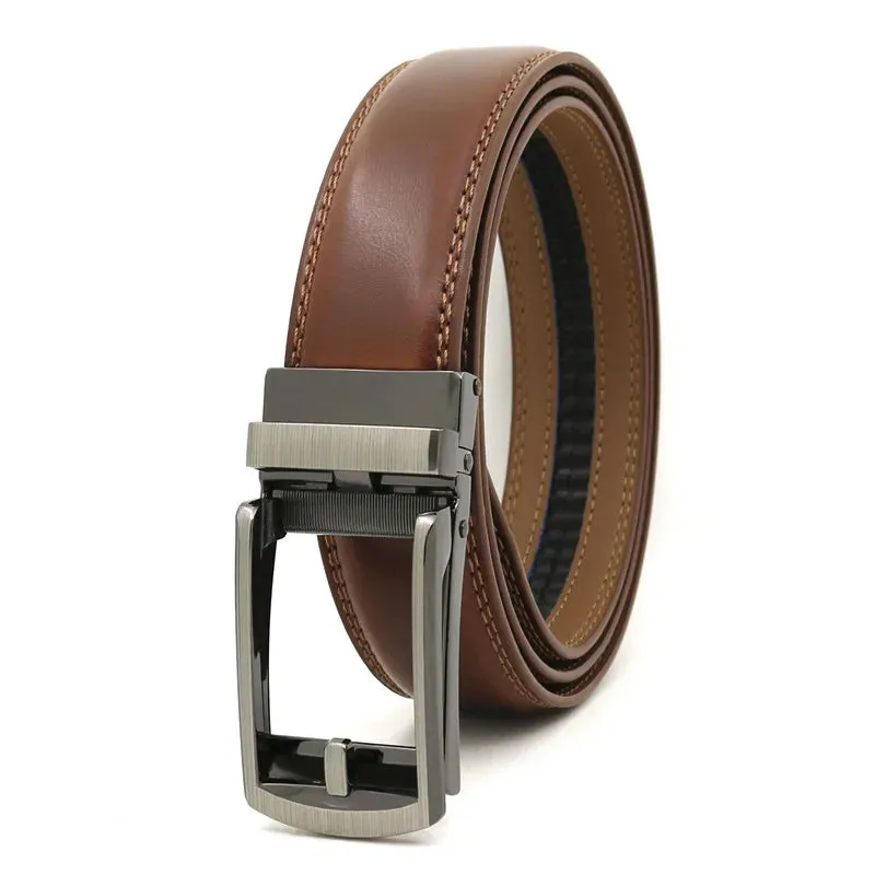 3.5cm Genuine Leather Automatic Buckle Belt