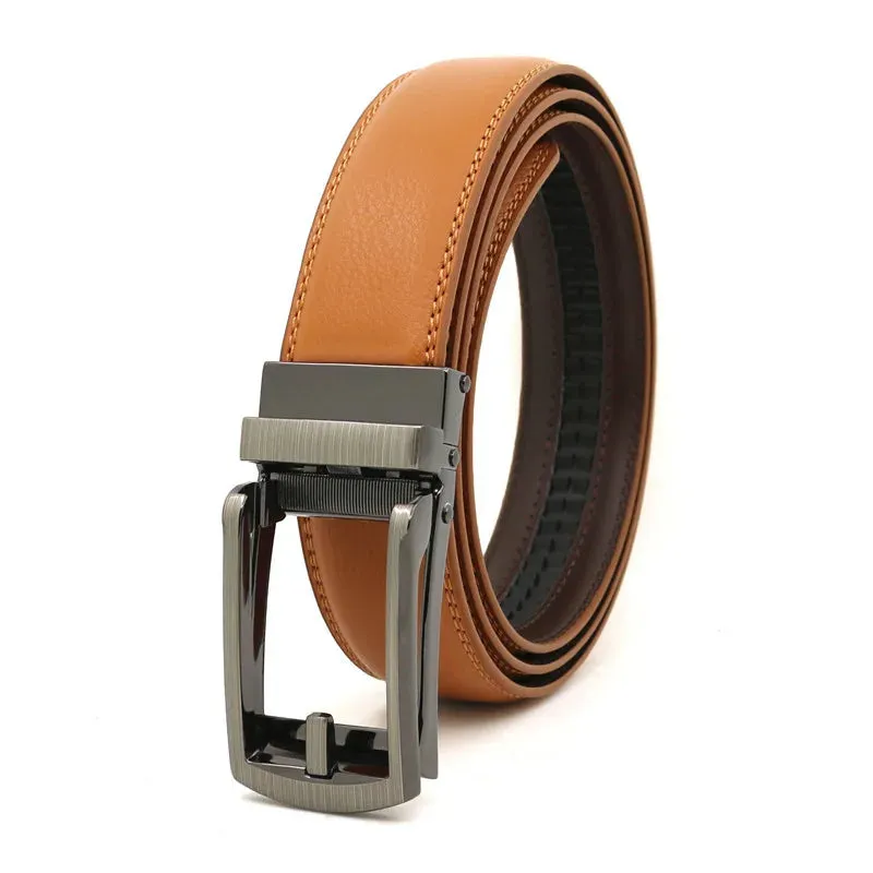 3.5cm Genuine Leather Automatic Buckle Belt
