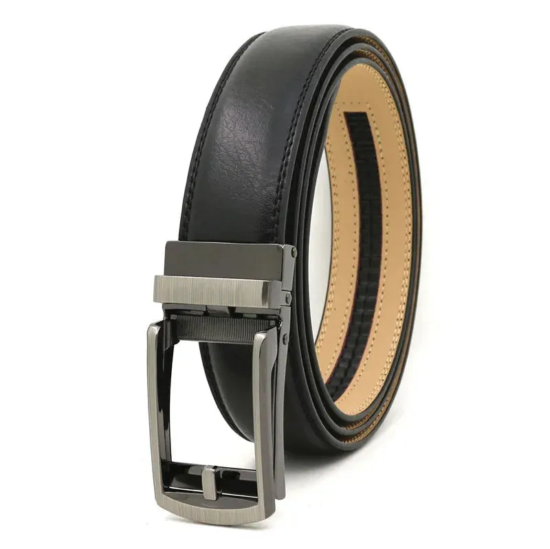 3.5cm Genuine Leather Automatic Buckle Belt
