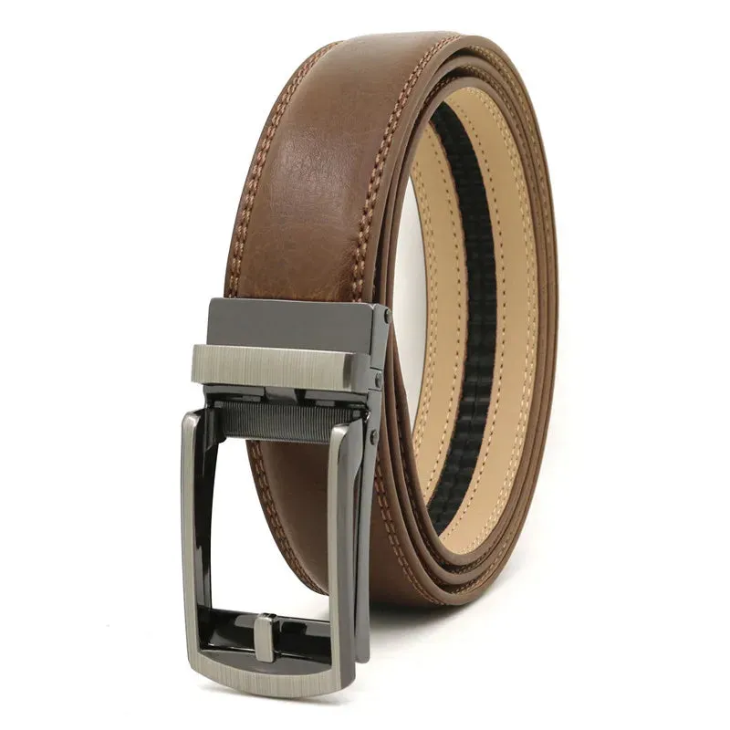 3.5cm Genuine Leather Automatic Buckle Belt