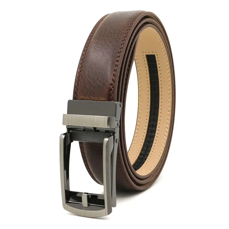 3.5cm Genuine Leather Automatic Buckle Belt