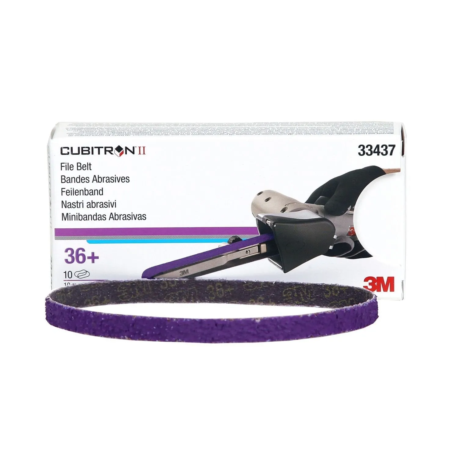 3M Cubitron II File Belt 10mm x 330mm 3/8 in X 13 in 36  grade 33437