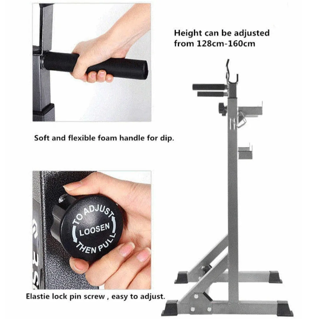 Adjustable Multi-Function Squat Rack Stands Barbell Dip Station