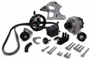 Chevrolet Performance Deluxe Serpentine Pulley Kit - 6-Rib Serpentine - Black - GM LS-Series