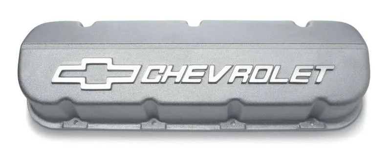 Chevrolet Performance Stock Height Valve Covers Chevrolet Logo Aluminum Natural - Big Block Chevy