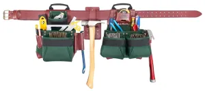 CLC Signature Elite Series 54531X Tool Belt Combo System, 40 to 52 in Waist, 58 in L, Nylon, Green, 17-Pocket :EA: QUANTITY: 1