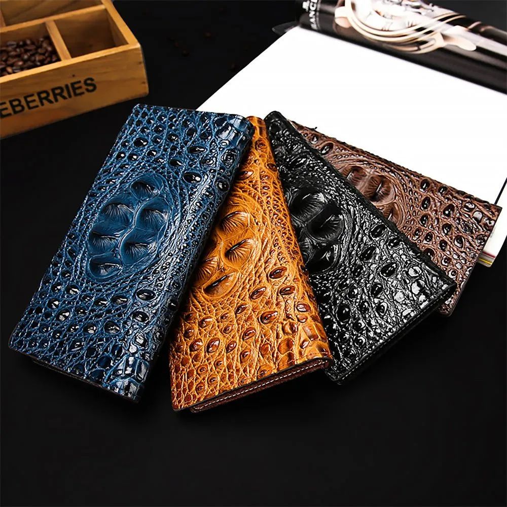 CrocLuxe Exotic Embossed Leather Travel Wallet