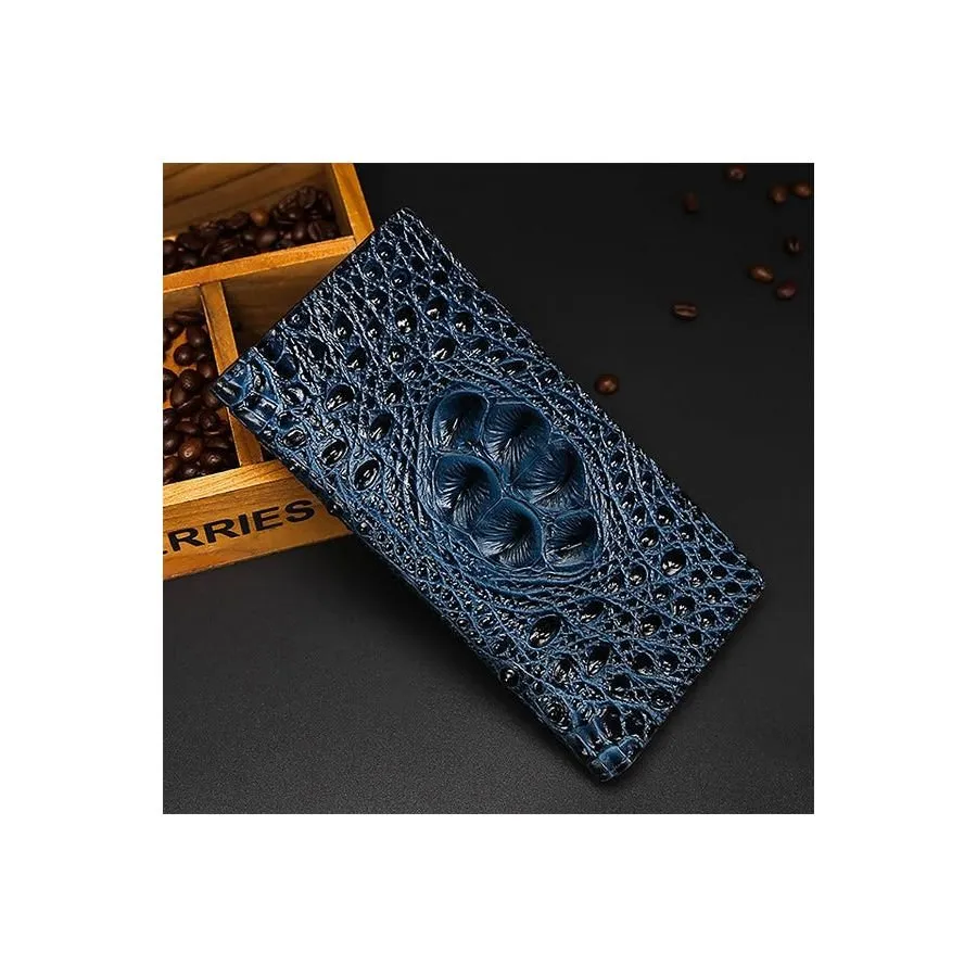 CrocLuxe Exotic Embossed Leather Travel Wallet