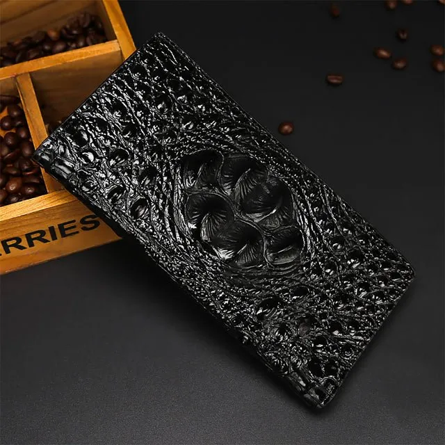 CrocLuxe Exotic Embossed Leather Travel Wallet