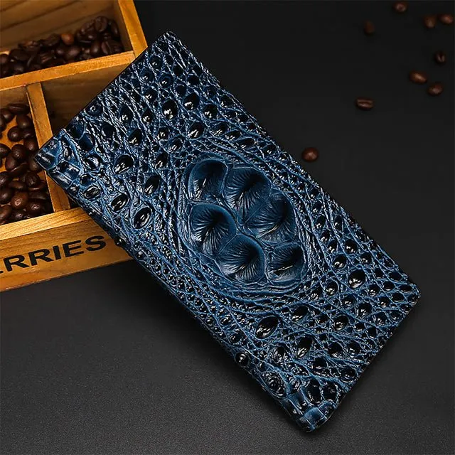 CrocLuxe Exotic Embossed Leather Travel Wallet