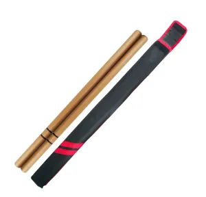 Escrima Stick, Wood, 2 Rings, Natural (Pair)