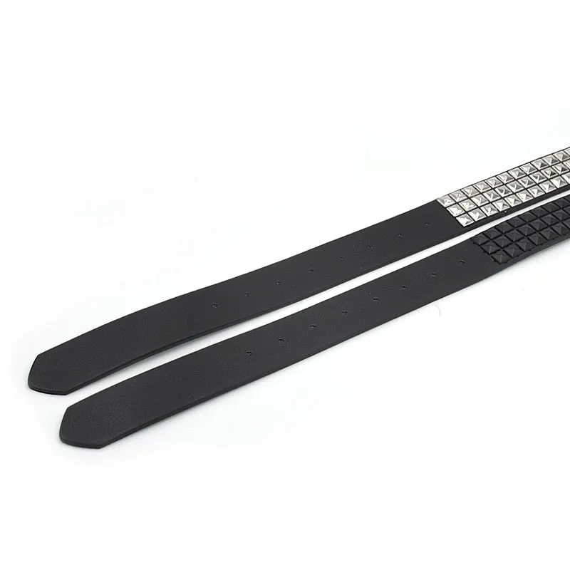 Faux Leather Pyramid Studded Belt