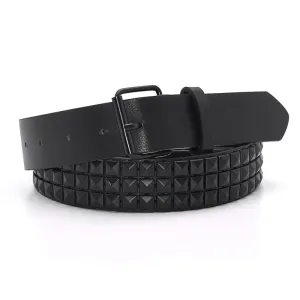 Faux Leather Pyramid Studded Belt