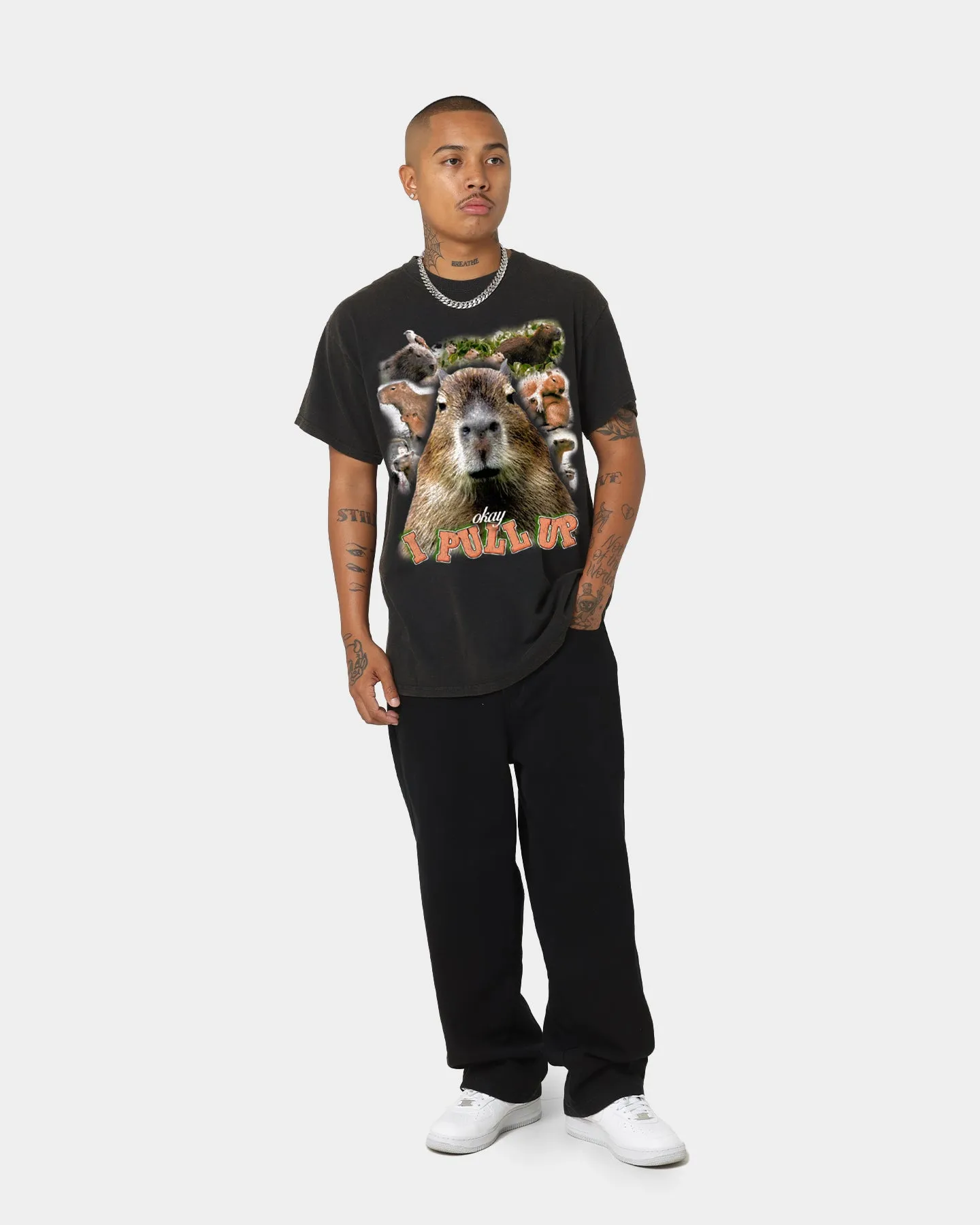 Goat Crew Okay I Pull Up Vintage T-Shirt Black Wash