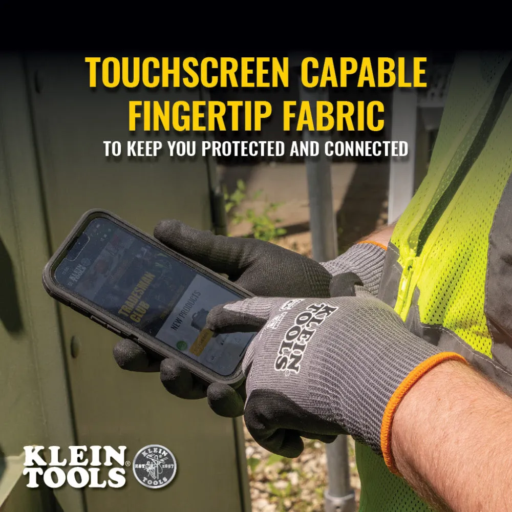 Klein 60588 Knit Dipped Gloves, Cut Level A4, Touchscreen, Medium, 2-Pair