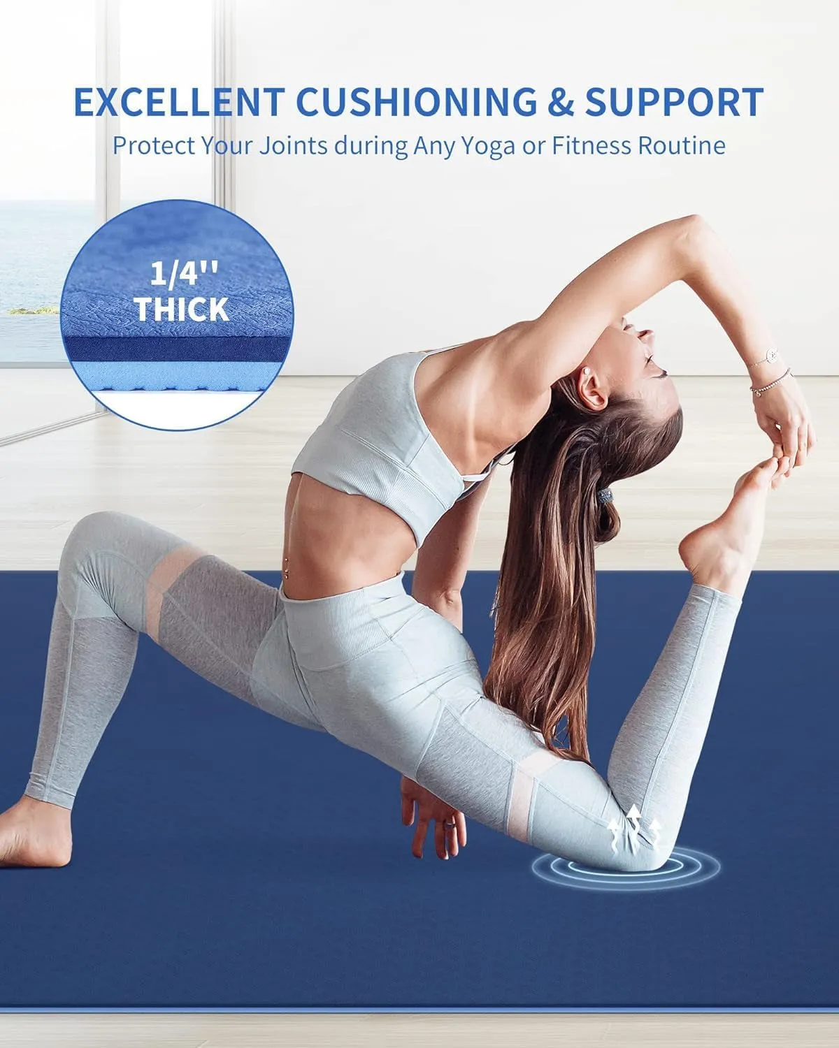 Large Yoga Mat (6'X 4'), Extra Wide Yoga Mat