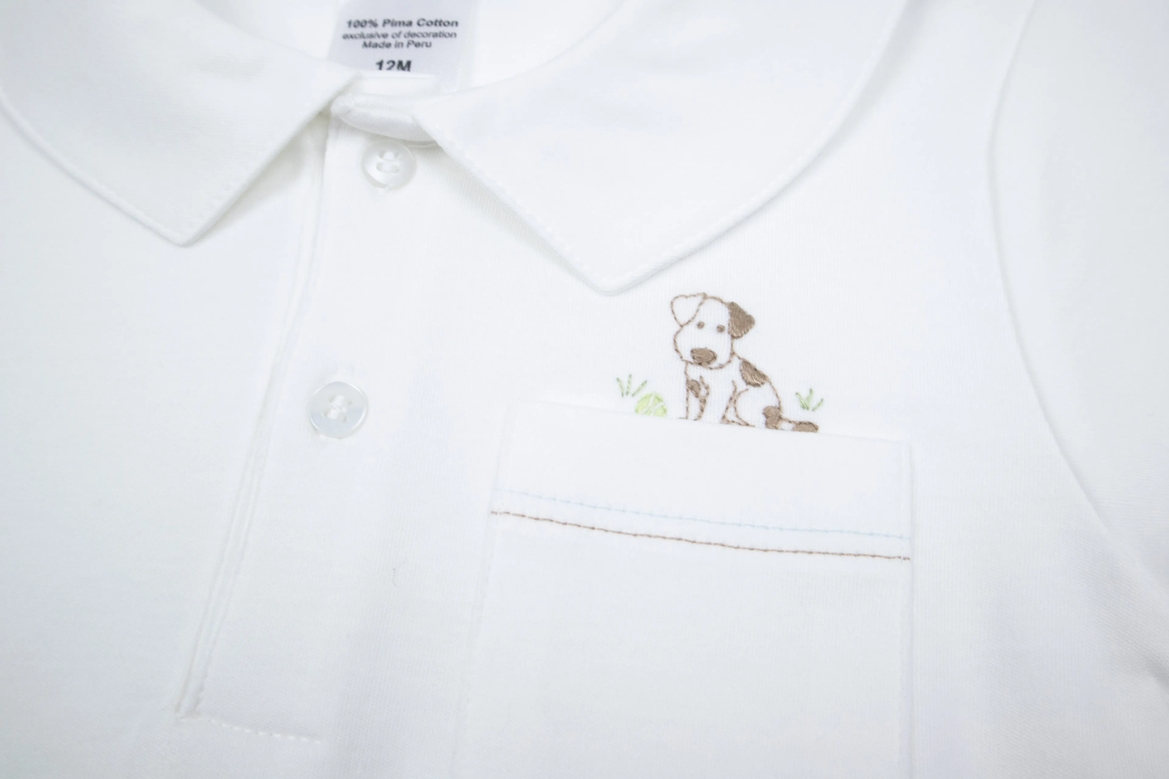 Puppy Short Play Set, Infant Sizes, White and Lt.Blue