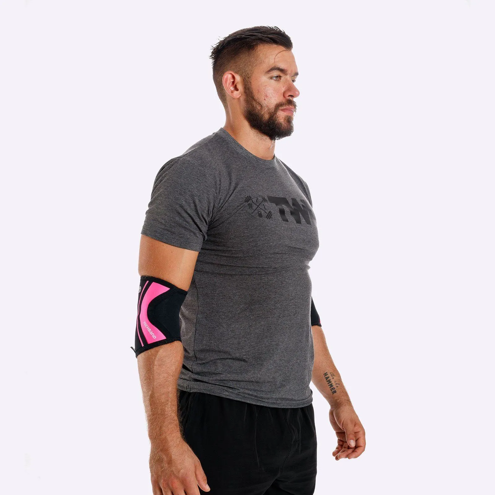 Rehband RX Elbow Sleeve - 5mm - Black/Pink - SINGLE