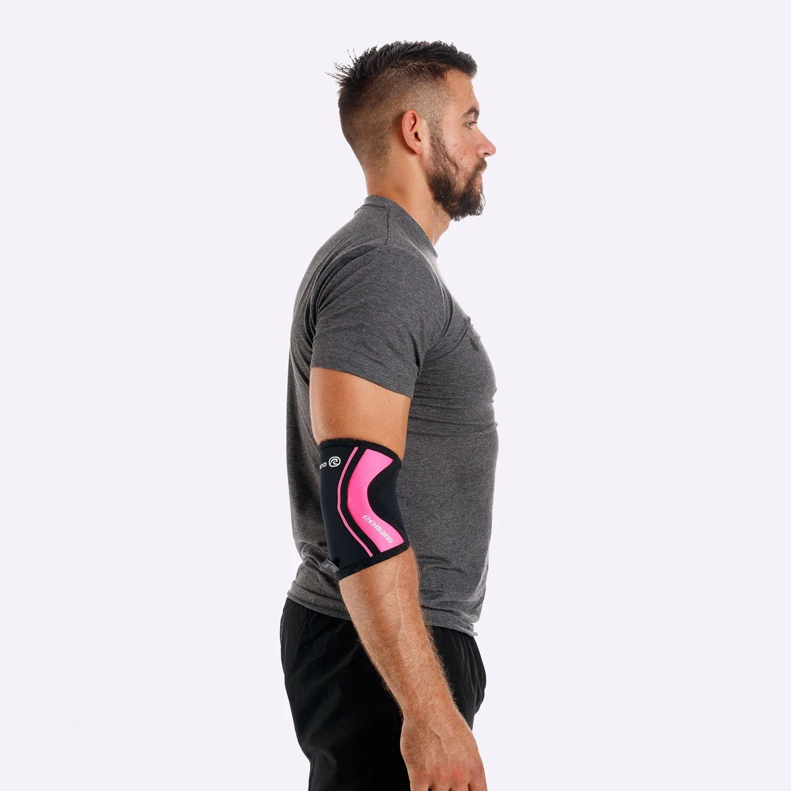 Rehband RX Elbow Sleeve - 5mm - Black/Pink - SINGLE