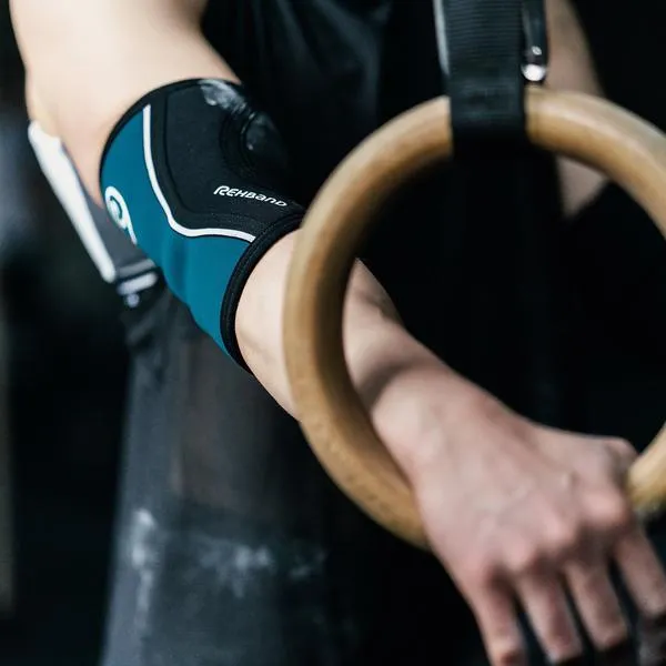 Rehband - RX Elbow Sleeve - 5mm - Teal/Black - PAIR