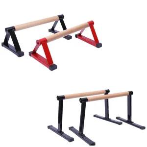 Solid Beech Wood Low Parallettes Push up Bars
