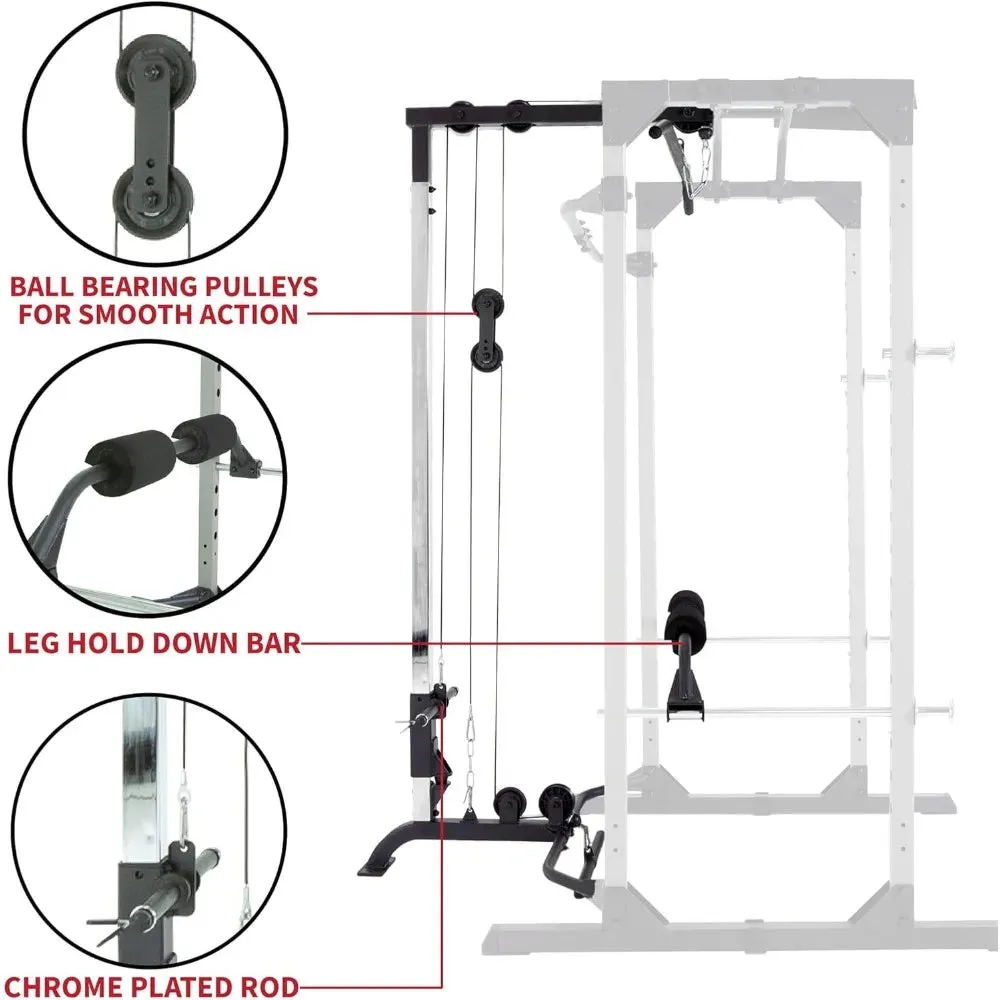 Squat Rack Power Cage with | Optional LAT Pulldown & Leg Holdown Attachment | Squat and Bench Rack Combos