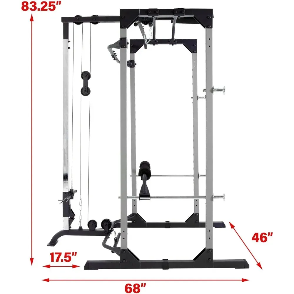 Squat Rack Power Cage with | Optional LAT Pulldown & Leg Holdown Attachment | Squat and Bench Rack Combos