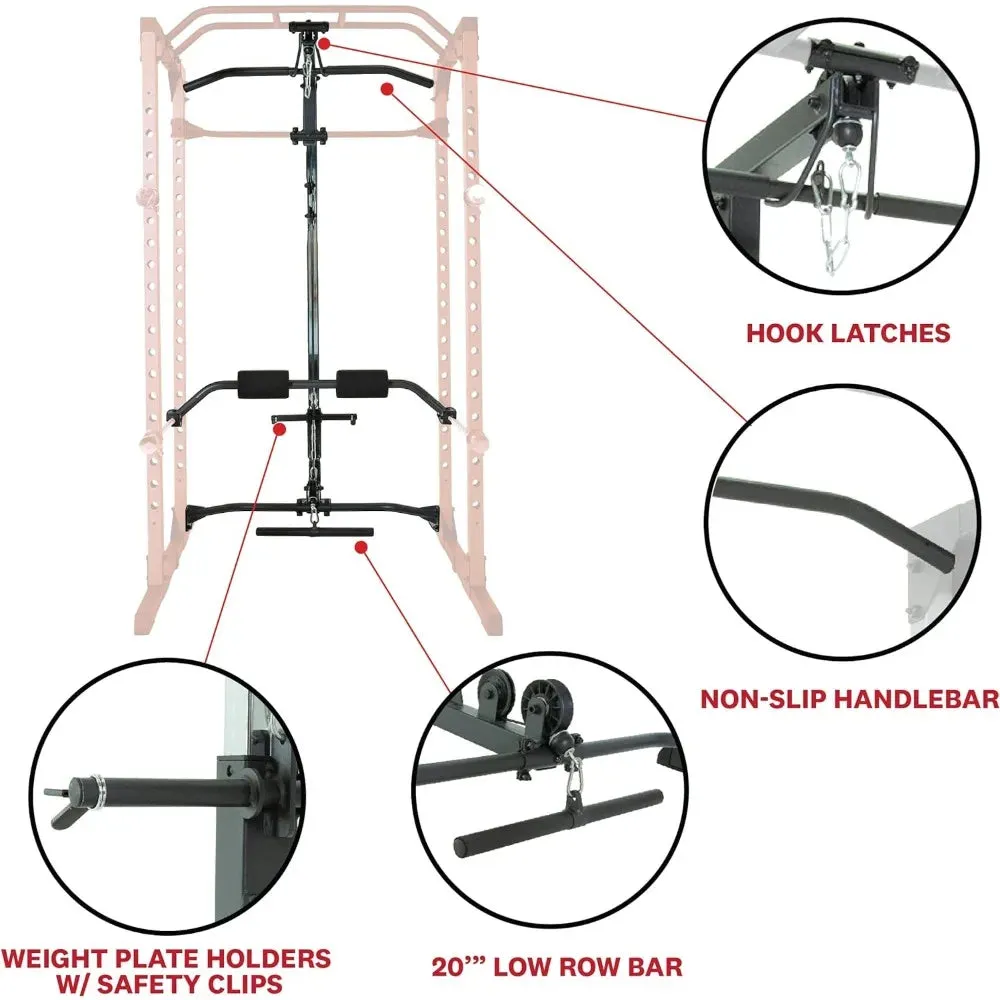 Squat Rack Power Cage with | Optional LAT Pulldown & Leg Holdown Attachment | Squat and Bench Rack Combos