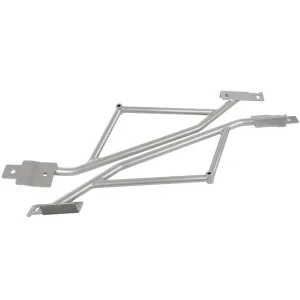 Steeda Rear Subframe Chassis Brace Tubular Bolt-On Steel - Silver Powder Coat