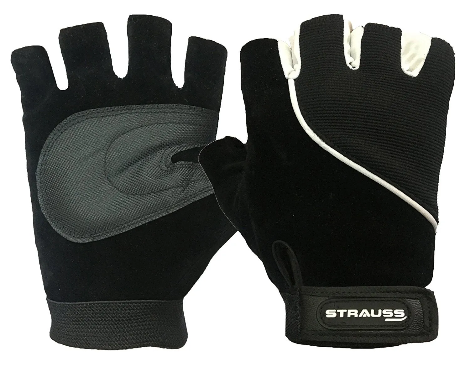 Strauss Comfort Velvet Cut Finger Gloves, Medium (Black)