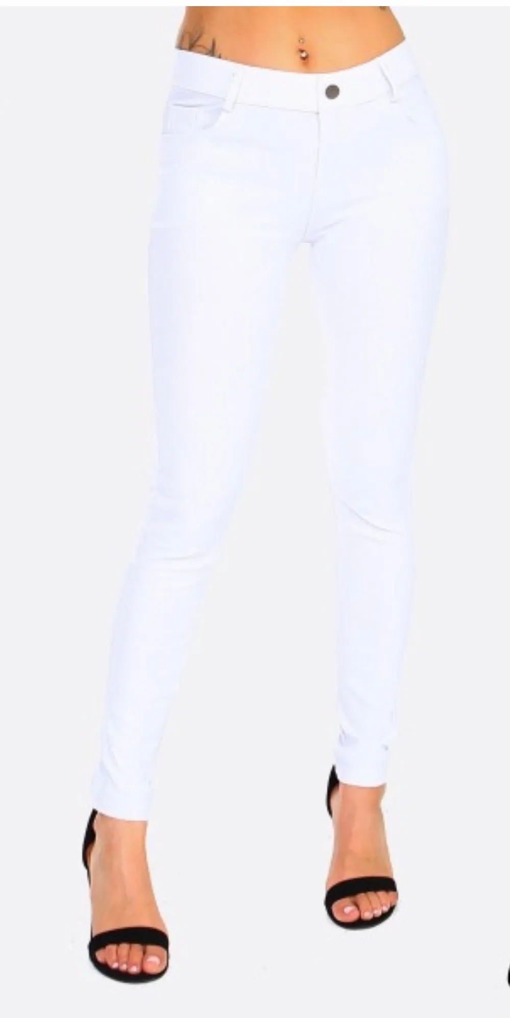 Womens Classic White Skinny Jeggings