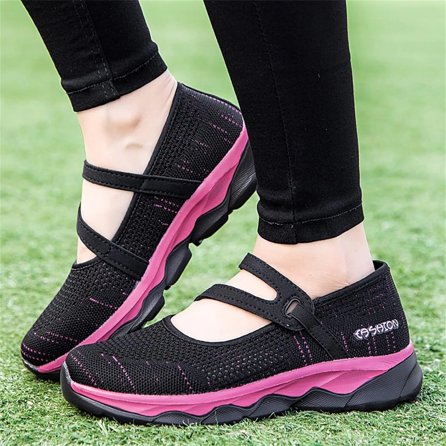 Womens Running Shoes Ladies Fashion Colorblock Mesh Breathable Non Slip Soft Sole Casual Tennis Workout Walking Sneakers