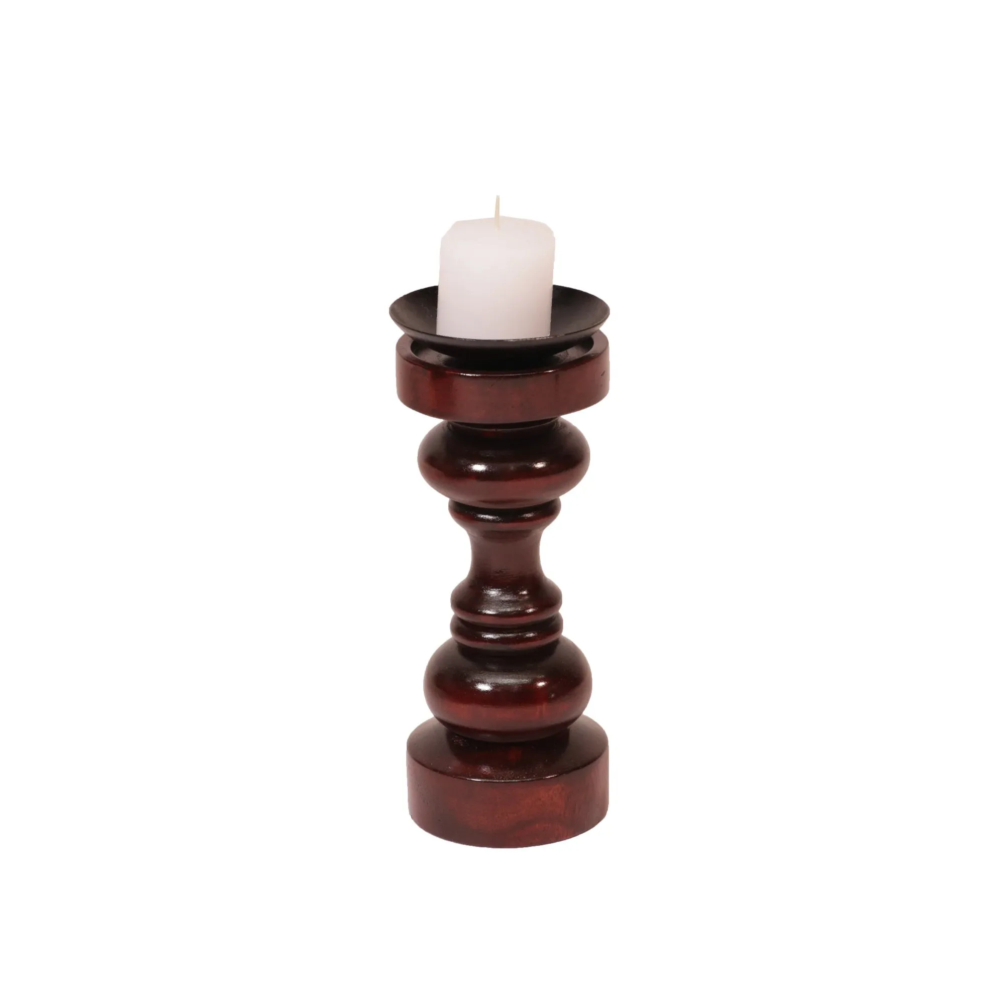 Wooden Double Rings Candle Holder