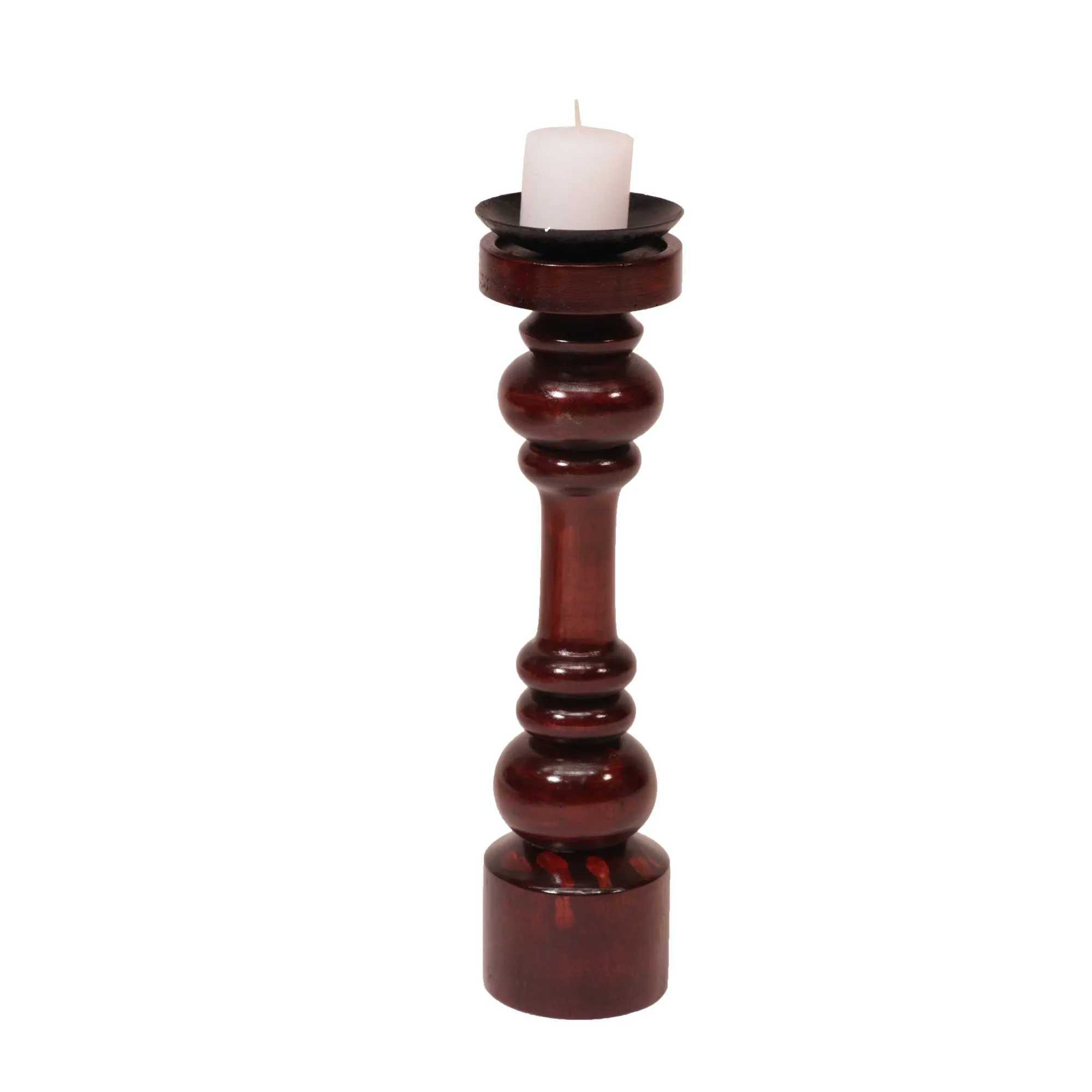 Wooden Double Rings Candle Holder