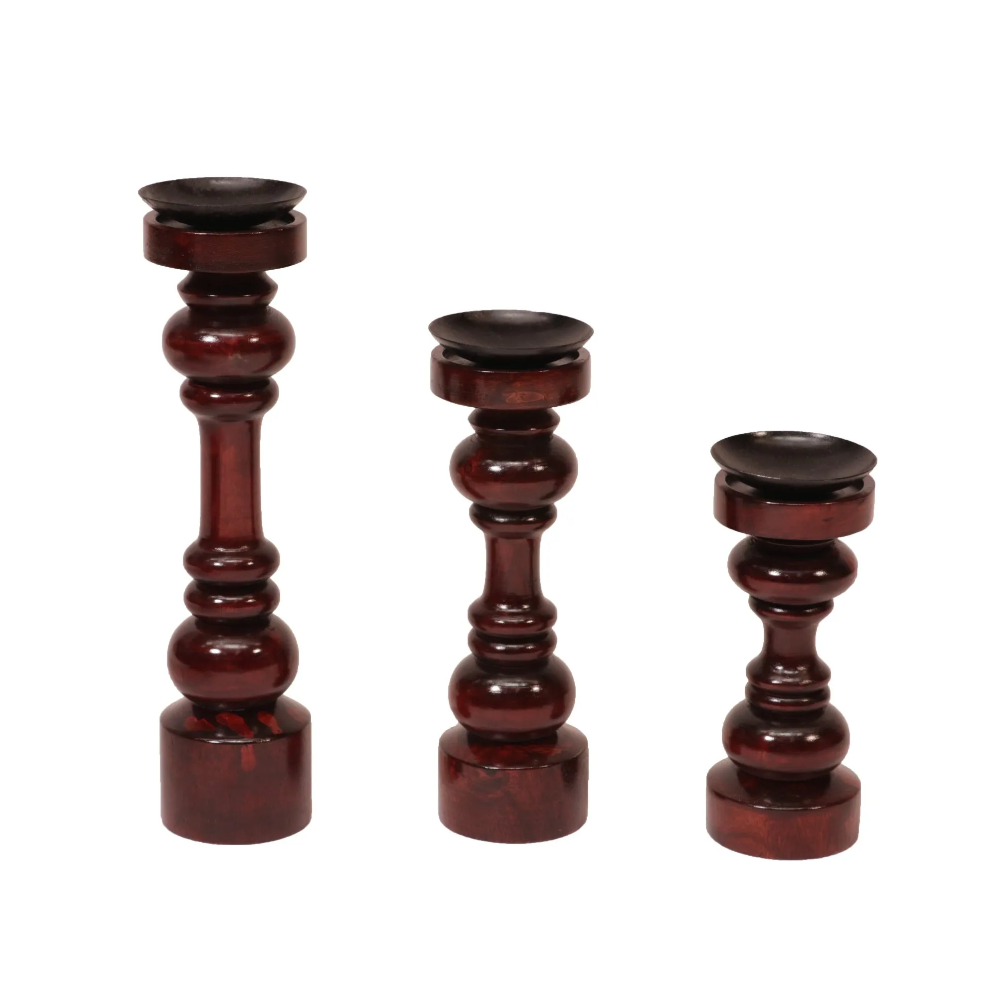 Wooden Double Rings Candle Holder