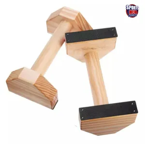Wooden Parallettes Gymnastics Calisthenics Handstand Bar Fitness Training with Grip Tape