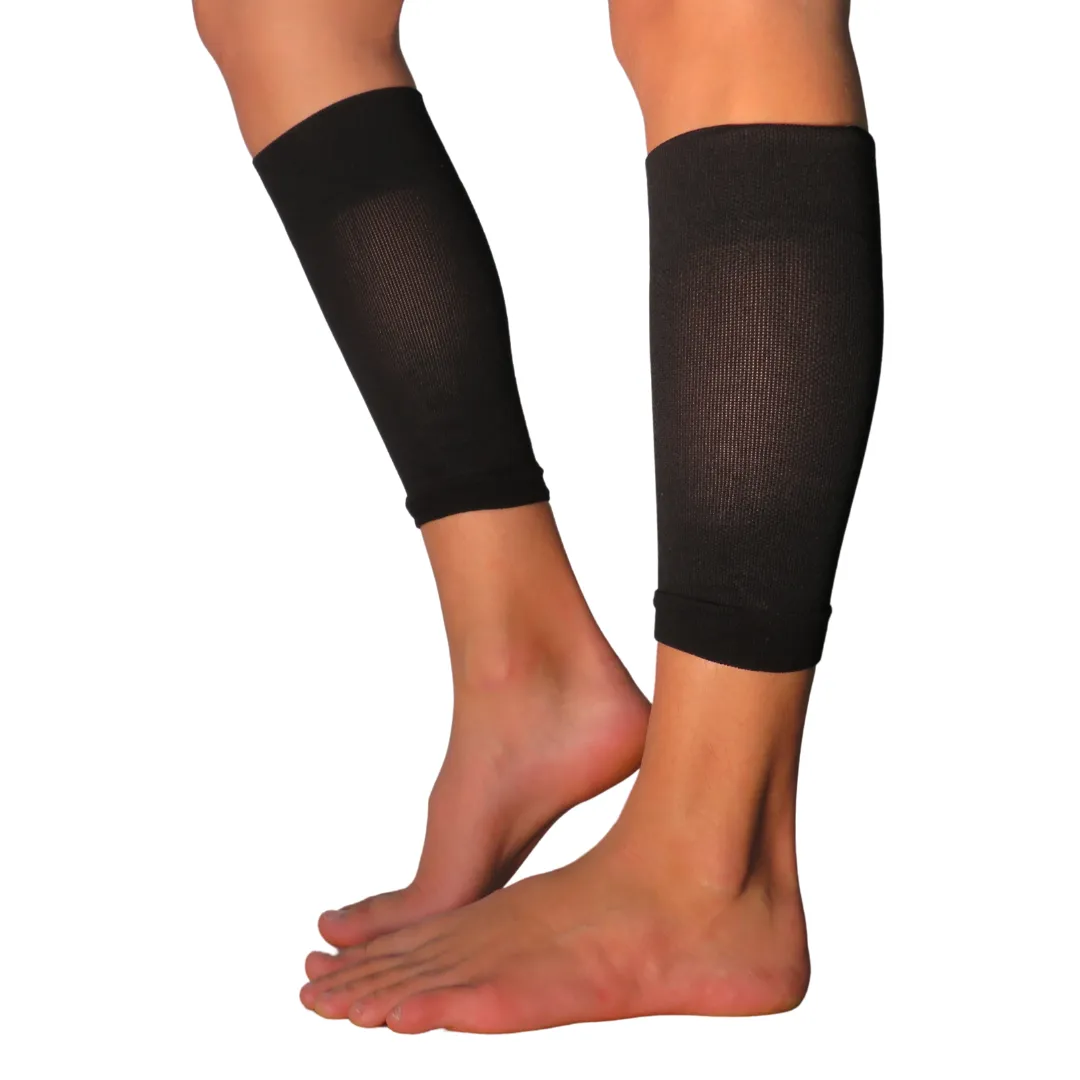 YoU® Black Crop Leg Sleeves • Travel & Sport 15-20 mmHg Compression