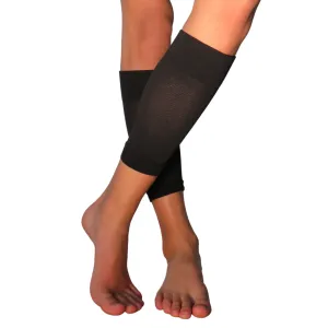 YoU® Black Crop Leg Sleeves • Travel & Sport 15-20 mmHg Compression